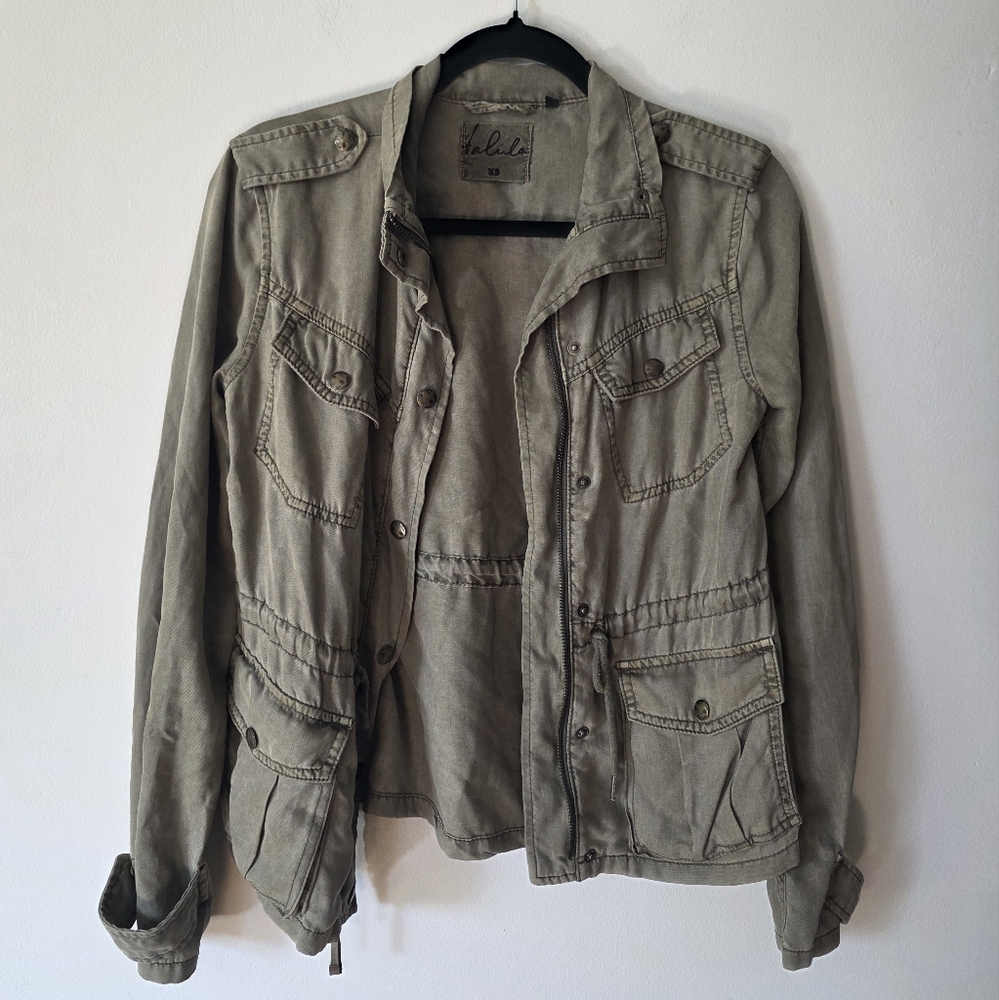 Talula Olive Green Utility Jacket Aritzia Cargo Military - Picture 6 of 7